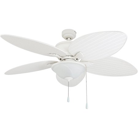 PROMINENCE HOME Solana, 52 in. Indoor/Outdoor Ceiling Fan with Light, White 80018-40